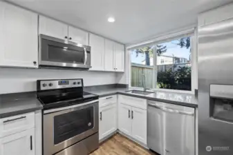 Undated kitchen and stainless steel appliances