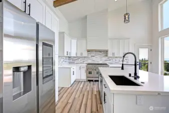Builders example of the quality of the kitchen in another home he built.