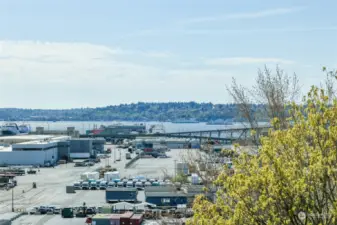 Watch the ferries go by, cruise ship pier, and West Seattle from the living and dining rooms!