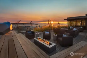 Enjoy sunsets from the spectacular rooftop deck.