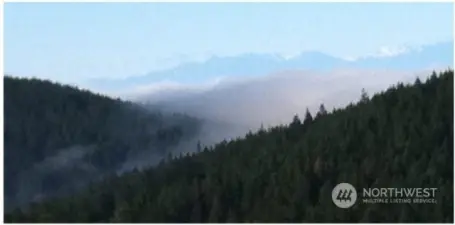 Fog moves in under the snowcapped Olympics. This is where the weather is everchanging right before your eyes.