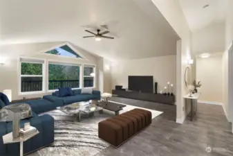 Virtually staged living room