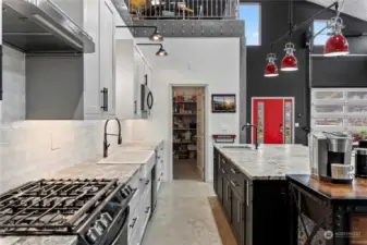 Chef's dream kitchen with gas stove