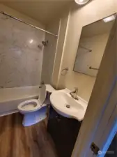 Inside the bathroom.
