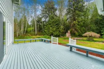 This oversized back deck along with built in seats gives you ease in hosting those family events.