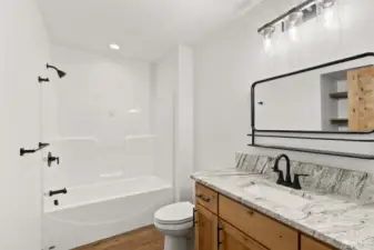 Full-size bathroom upstairs.
