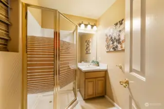 This powder room is located near the entrance from the garage.  Perfect when you’re all messing from working outside and don’t want to track through the house.
