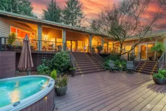 You can luxuriate in numerous areas of this composite deck.  The deck, the yard, the home…they were all designed to be as low maintenance as possible.  Which allows for more time for soaking in the hot tub!