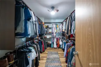 Look at the space in this master closet for all of your wardrobe with an upscale newly installed closet organizer..