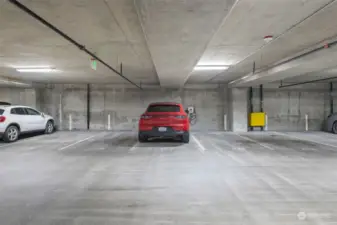 Controlled access to residential parking and includes a parking spot.