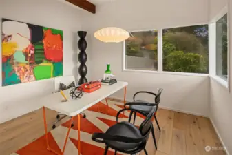 This flexible space is just off the kitchen and ready for your ideas. Office, breakfast space, cocktail area, music room?