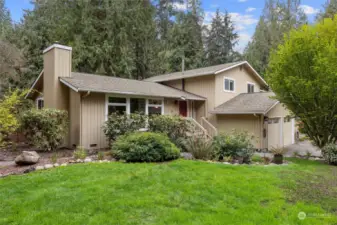 NW Classic ready on large corner lot. Reseeded lawn and will be ready for your enjoyment.