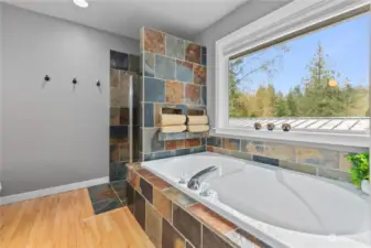 Primary Ensuite with Soaking Tub & Walk-in Shower