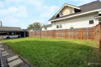 The fully fenced backyard provides lots of privacy and room to play!