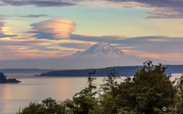 Mt Rainier is ever present in all her moods, as seen in this image taken from the deck of the house!