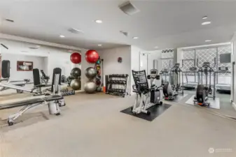 Fitness center equipped with everything you need for cardio and strength training.