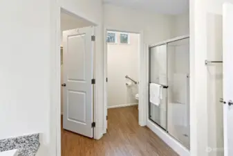 And yes there's also a large step-in shower, awesome walk-in closet, and separate throne room with a grab bar already installed.