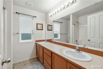Guest bath with double vanity