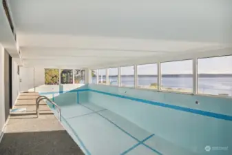 Indoor Pool with Wall of Windows & amazing views!