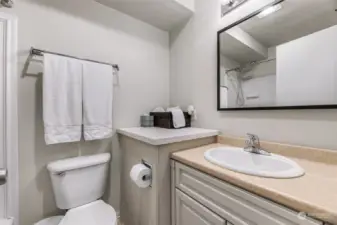 Full bath with plenty of storage and counterspace