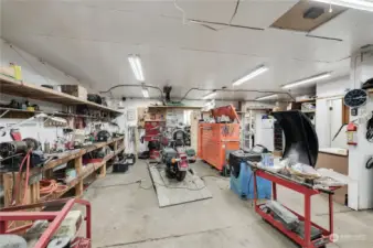 Inside detached garage