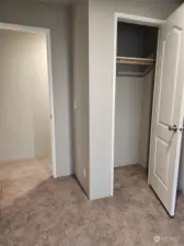 Single closet for spare bedroom.