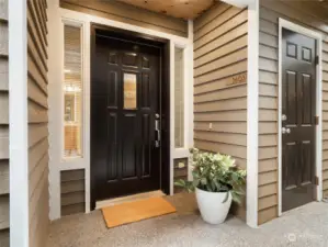 Front entry and convenient extra storage closet.