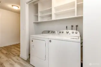 Washer and dryer conveniently located on upper level