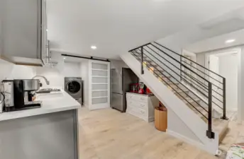 Stairs to lower level kitchen