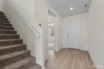 It's a two story so up the stairs is an iopen rec area with a closet, four bedrooms and two bathrooms AND a laundry room!