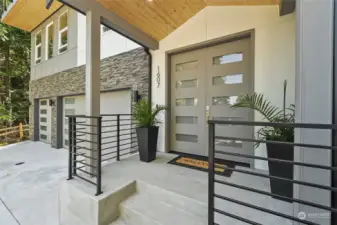 Covered Entry, Solid Double Doors