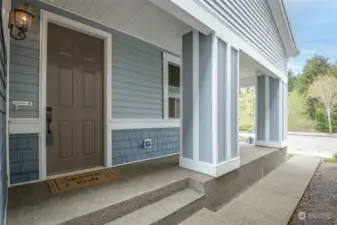 Front Door and Side View to Wrap Around Porch