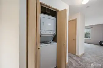 Washer and dryer in unit.