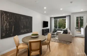 Open concept main level, picture of staged model