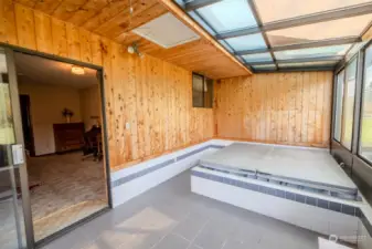 Hot tub, sun room, off of one of the lower bedrooms