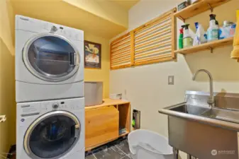 Laundry & utility room on lower level