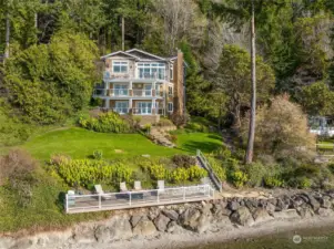 A waterfront oasis and fortress of a home. Also very private and quiet setting.