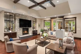 Great room flows easily to outdoor living space for easy entertaining.