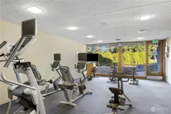 The exercise room includes lots of equipment to accommodate your favorite workout!