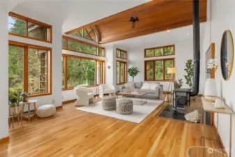 Enjoy the spectacular view from your living room with newly refinished floors