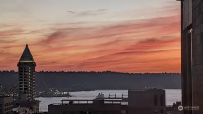 Watch Stunning sunsets with the ICONIC SMITH TOWER IN THE DISTANCE
