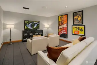 Media/Theater rm w/ built-in ceiling speakers and expandable home automation options.