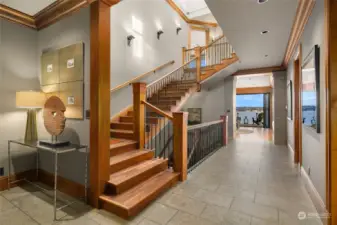 Step inside to the granite hallway and foyer.