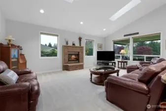 The Family Room boasts the second fireplace and you'll appreciate all of the windows, new skylights and extra natural light.