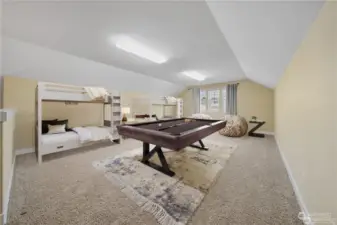 Bonus room on upper level would make a great game room or exercise room, possibly even a movie room. (virtually staged)
