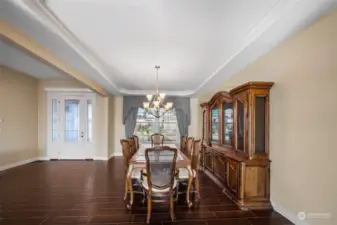 Dining Room with Coffered ceiling.