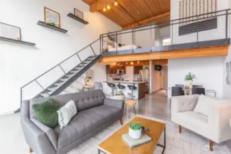 Exquisite luxurious loft with wide open floor plan and 18ft ceilings