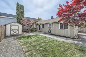 Welcome home to this 2 Bed, 1 Bedroom Home, Fully Fenced, New Covered Patio and Storage Shed