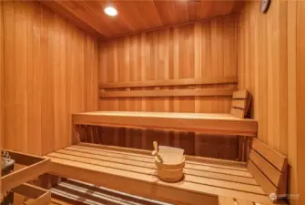 Sauna located close to the Wellness Room!