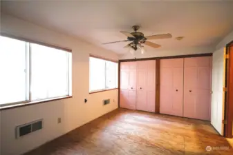 Large primary bedroom with a huge closet